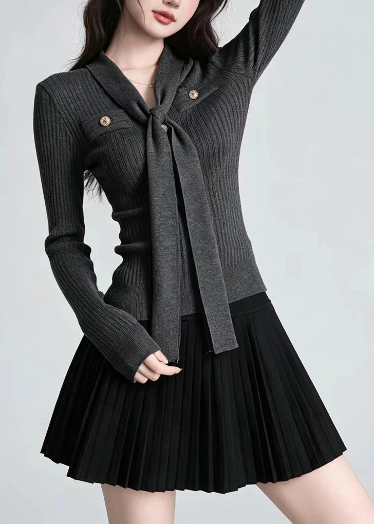Women's Long Sleeve V Neck Knit Top Slim Fit 3