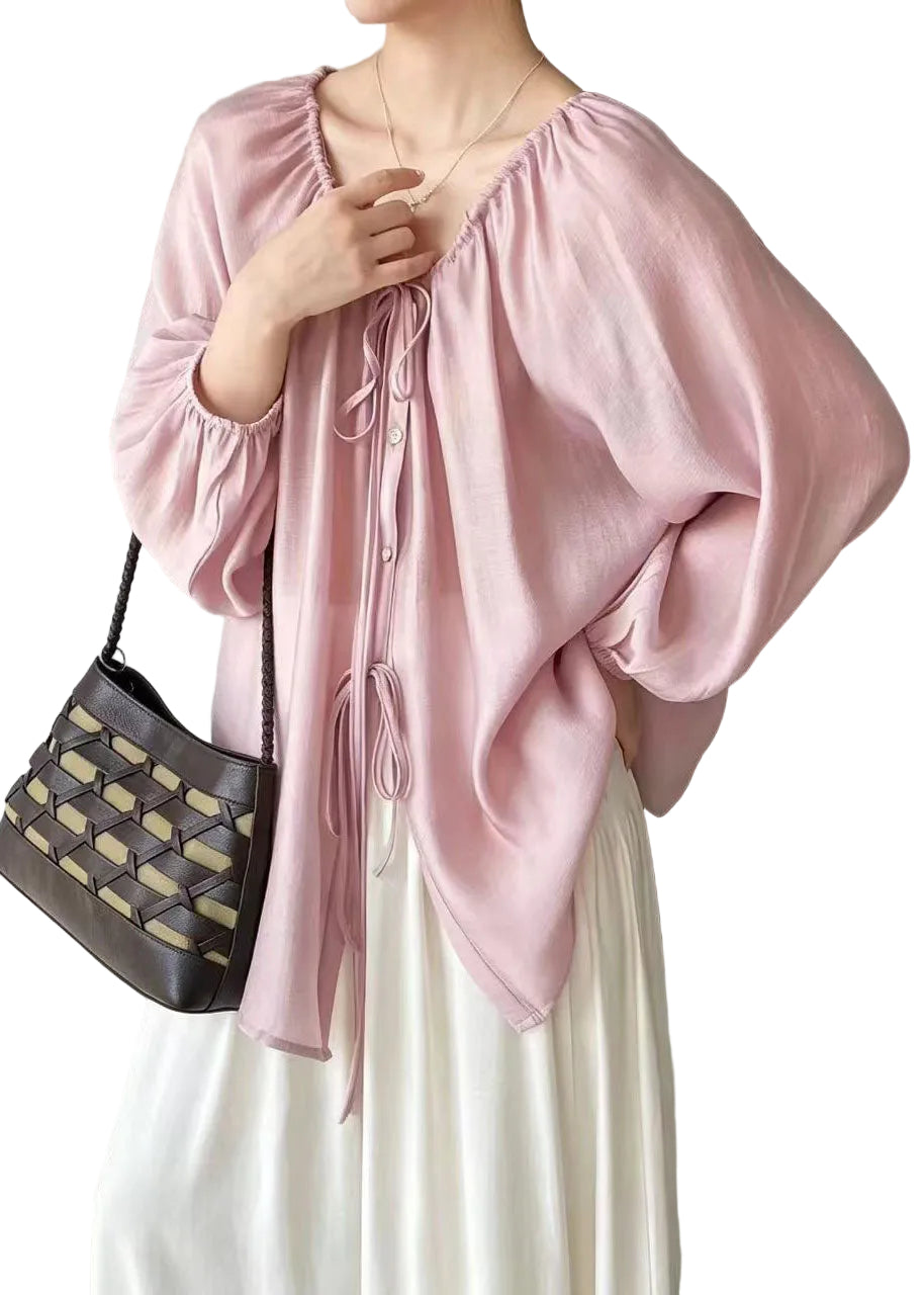 Women's Loose Drawstring Shirt Summer Style 0