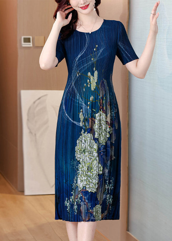 Women's Loose Dress O Neck Printed Summer Style 2