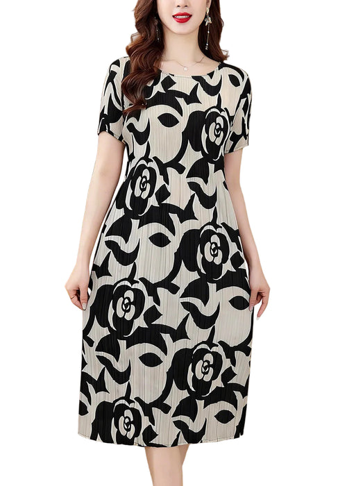 Women's Loose Dress Printed O Neck Summer Style 0