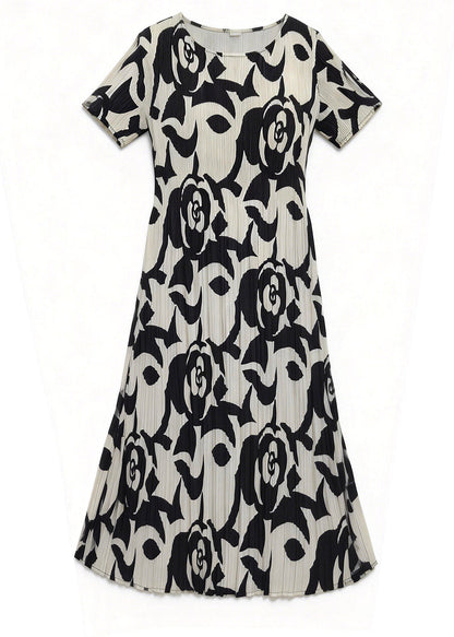 Women's Loose Dress Printed O Neck Summer Style 4