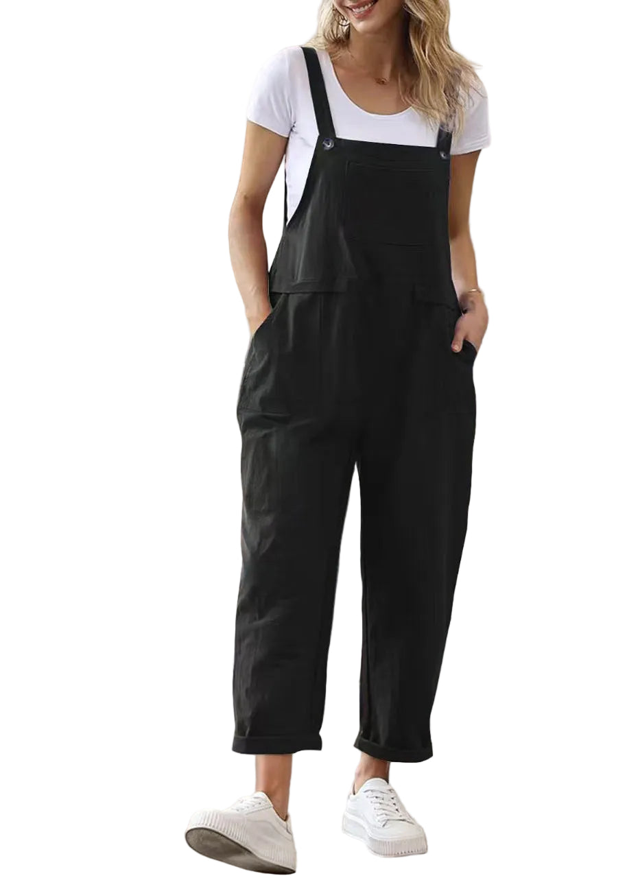 Women's Loose Overalls Jumpsuit with Pockets Summer Style 0