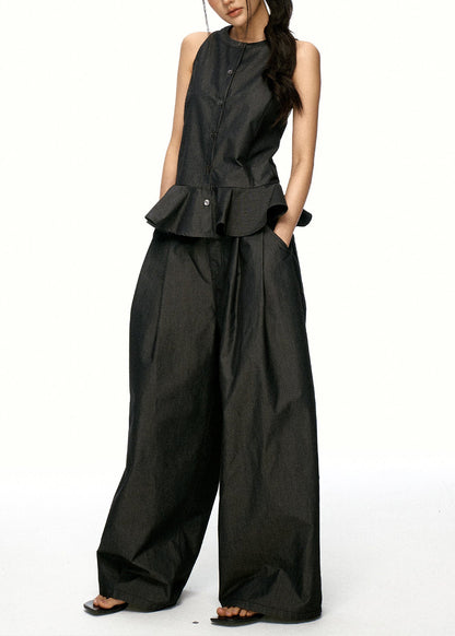 Women's Loungewear Set Sleeveless Ruffled Patchwork 3