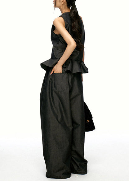 Women's Loungewear Set Sleeveless Ruffled Patchwork 4