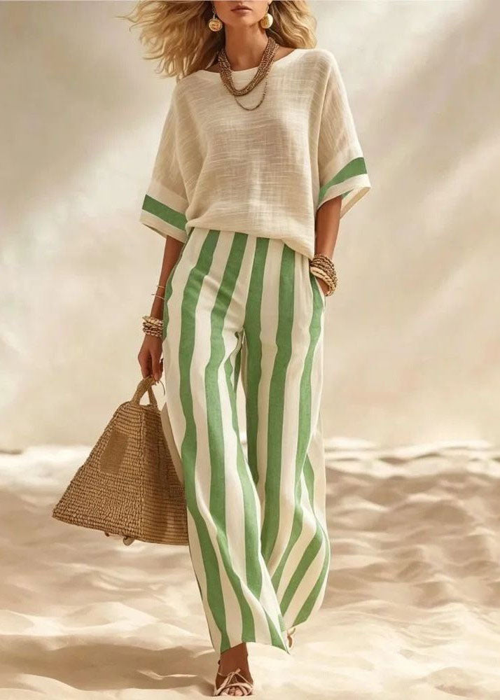 Women's Loungewear Set Striped Two-Piece Summer Style 2