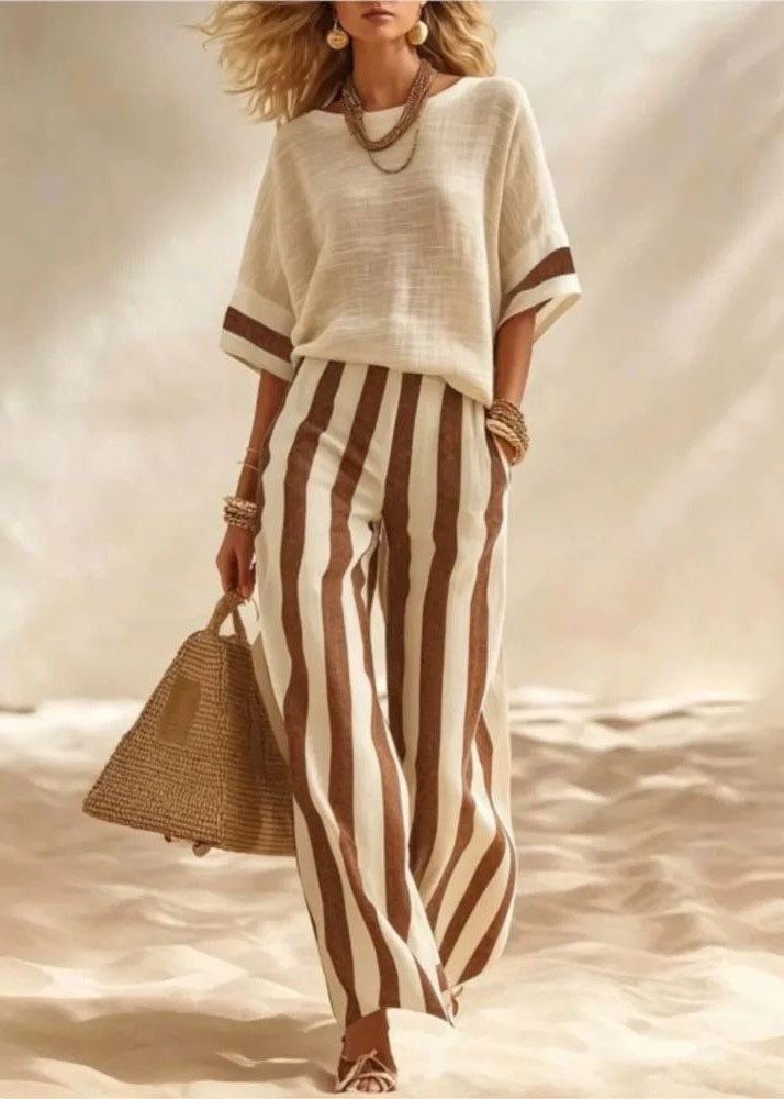 Women's Loungewear Set Striped Two-Piece Summer Style 4