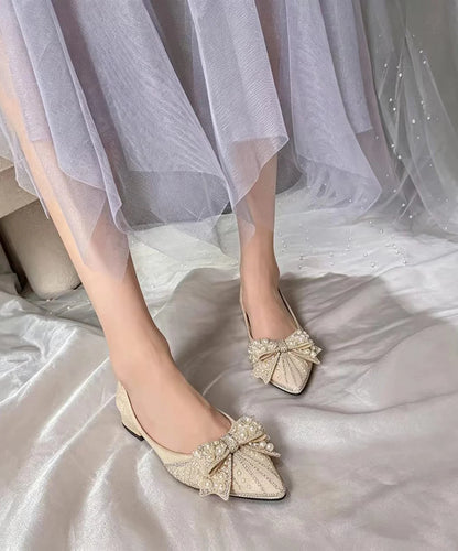 Women's Low Heel Pumps Pointed Toe Bow Detail 3
