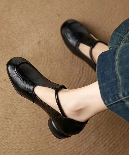 Women's Low Heel T-Strap Shoes Classic Style 1