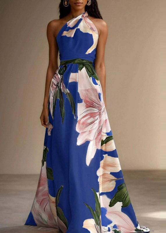 Women's Maxi Dress Asymmetrical Print Summer Style 3