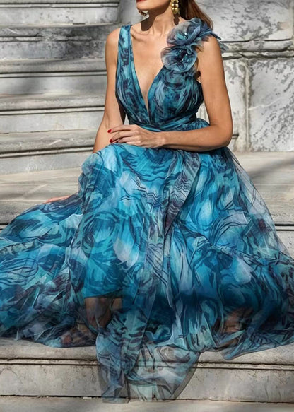 Women's Maxi Dress Bohemian Floral V Neck 1