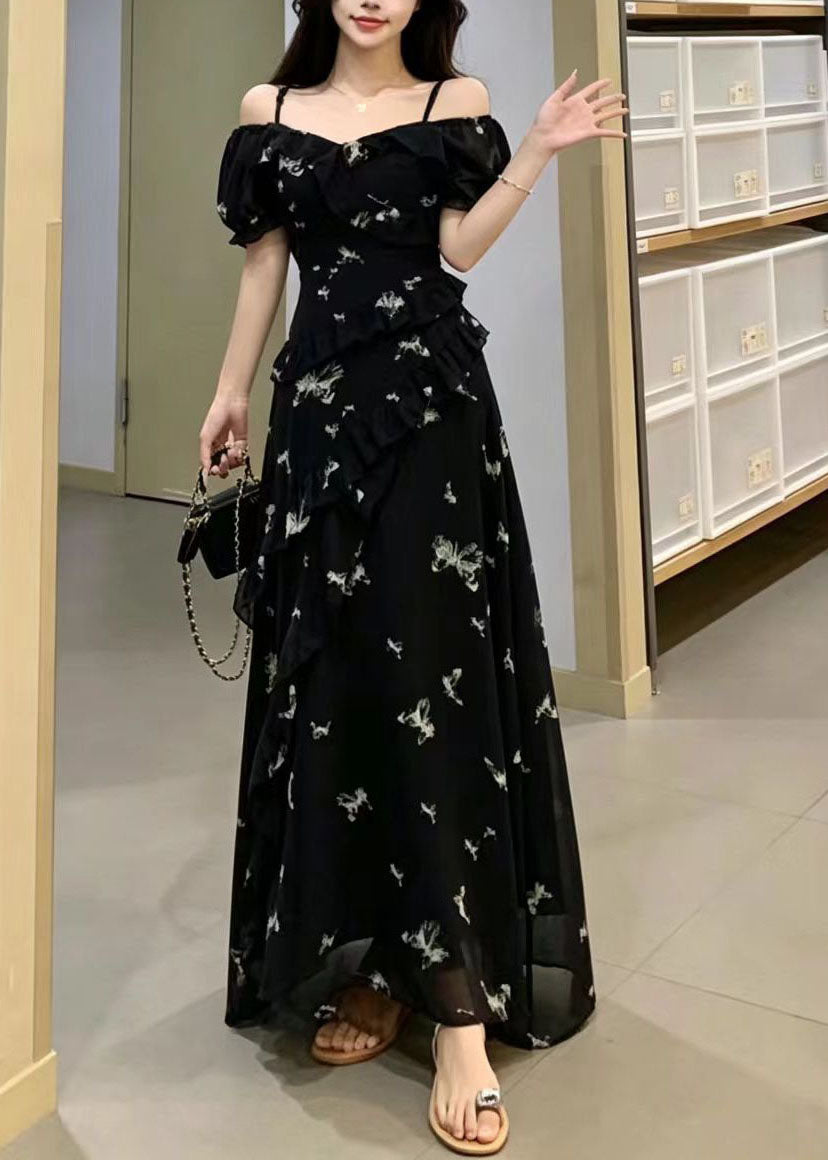 Women's Maxi Dress Bohemian Ruffled Print 1