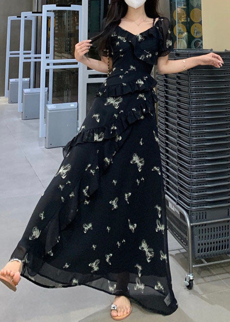 Women's Maxi Dress Bohemian Ruffled Print 2