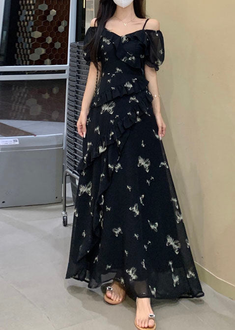 Women's Maxi Dress Bohemian Ruffled Print 3