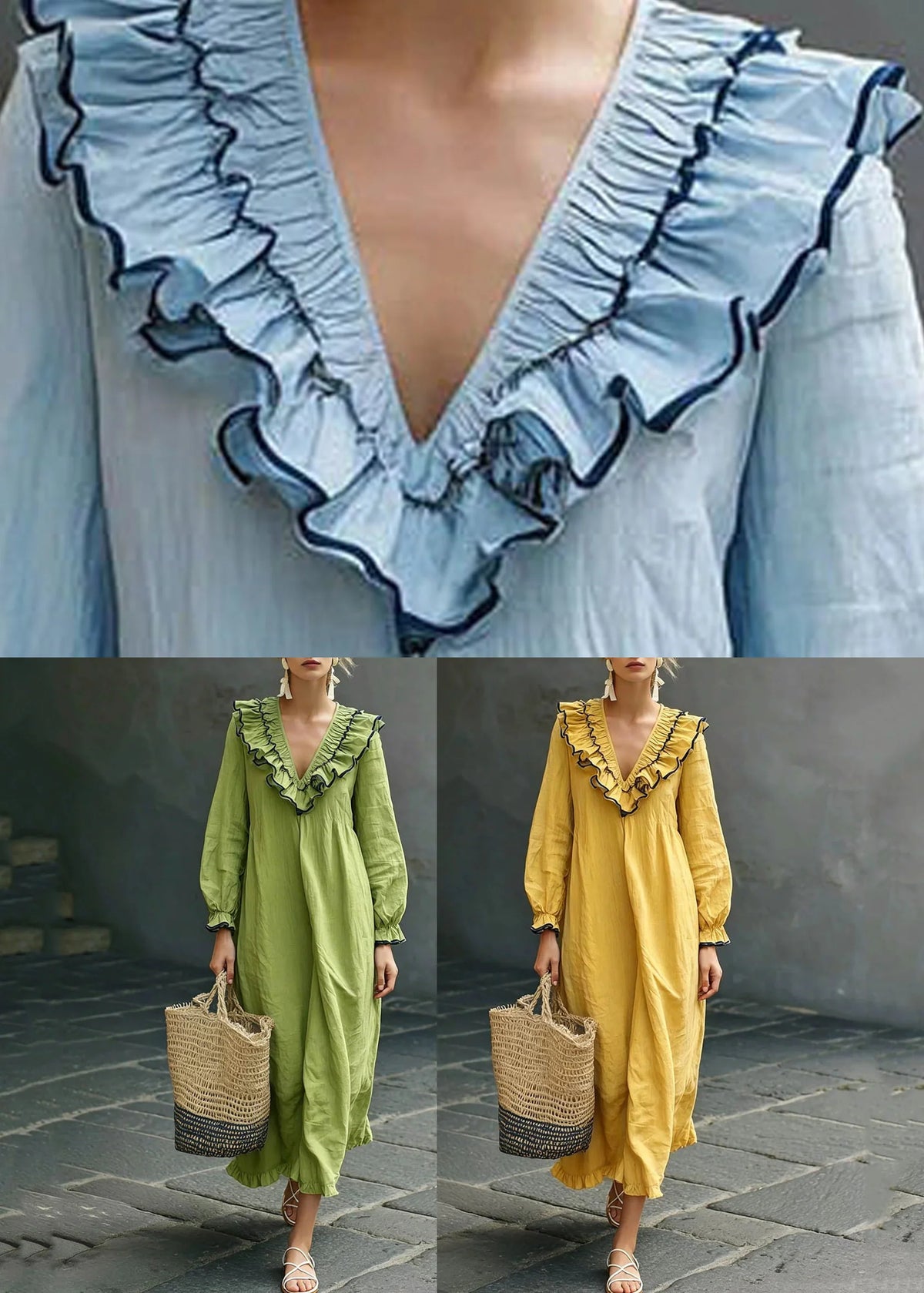 Women’s Maxi Dress Boho Ruffled Party Style 4