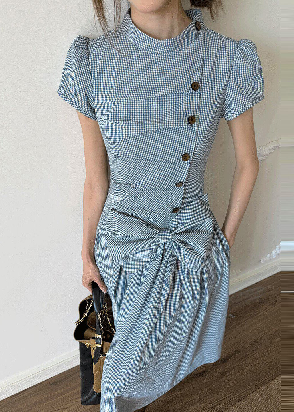 Women's Maxi Dress Casual Plaid Short Sleeve 2
