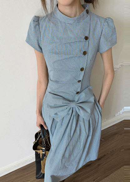 Women's Maxi Dress Casual Plaid Short Sleeve 2