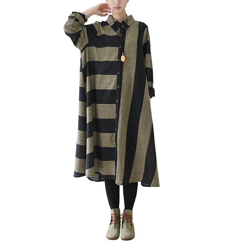 Women's Maxi Dress Casual Striped Caftan 0