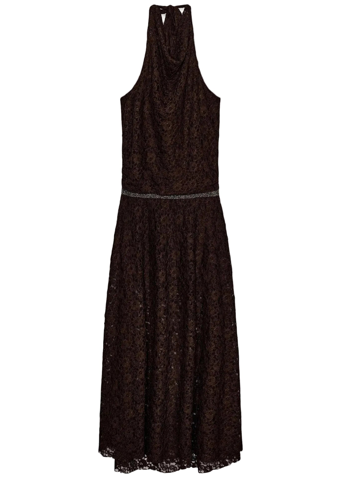 Women's Maxi Dress Halter Backless Lace Style 4