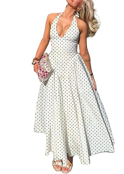 Women's Maxi Dress Halter Sleeveless Boho Style 0