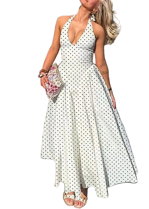 Women's Maxi Dress Halter Sleeveless Boho Style 0