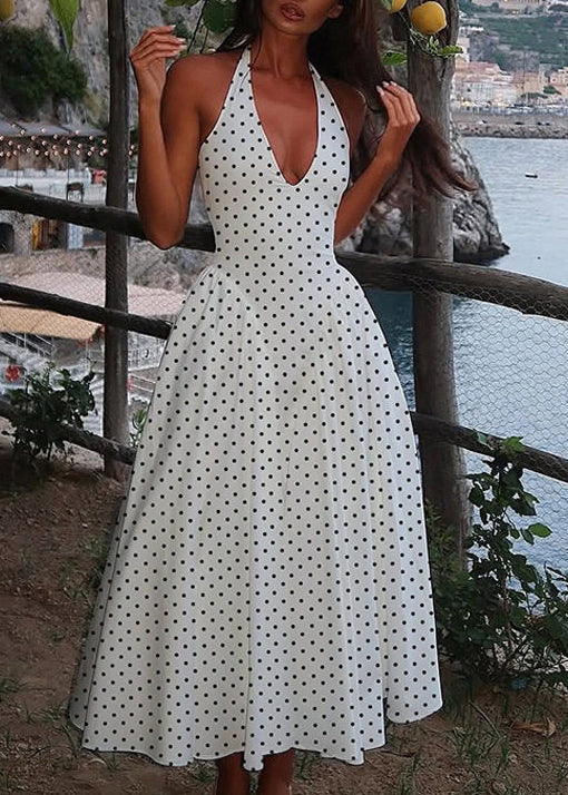 Women's Maxi Dress Halter Sleeveless Boho Style 2