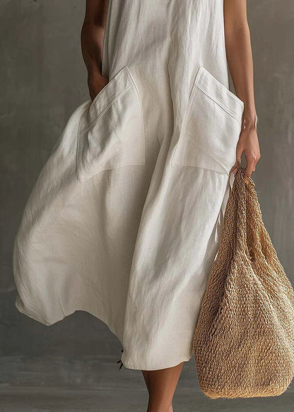 Women's Maxi Dress Halter V Neck Sleeveless with Pockets 4