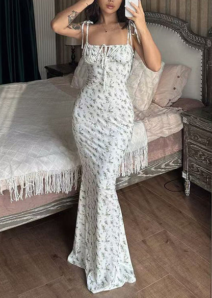 Women's Maxi Dress Lace-Up Print Summer Style 2