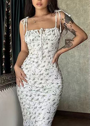 Women's Maxi Dress Lace-Up Print Summer Style 4