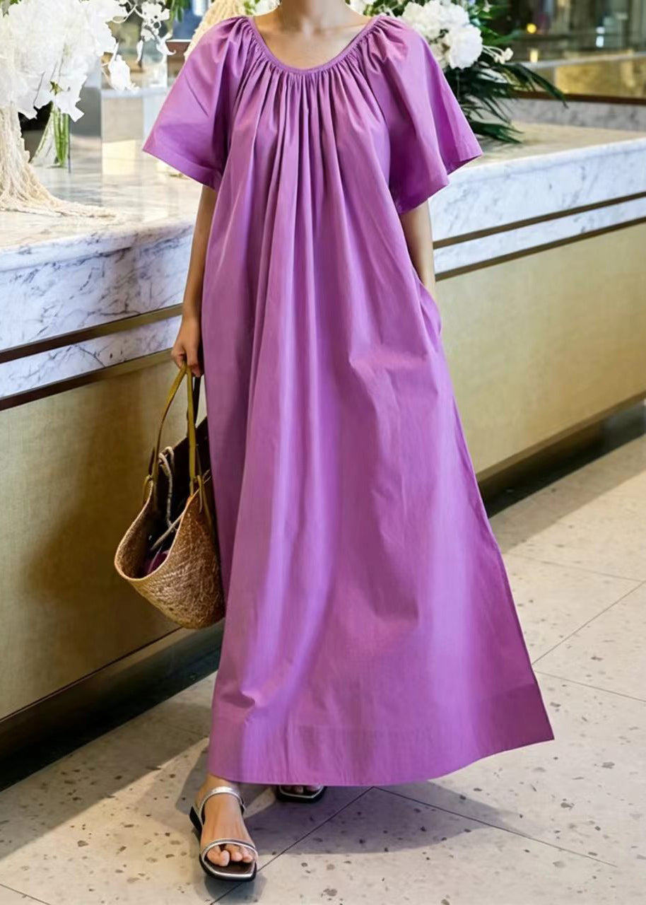 Women's Maxi Dress Loose Fit Side Open Summer Style 1