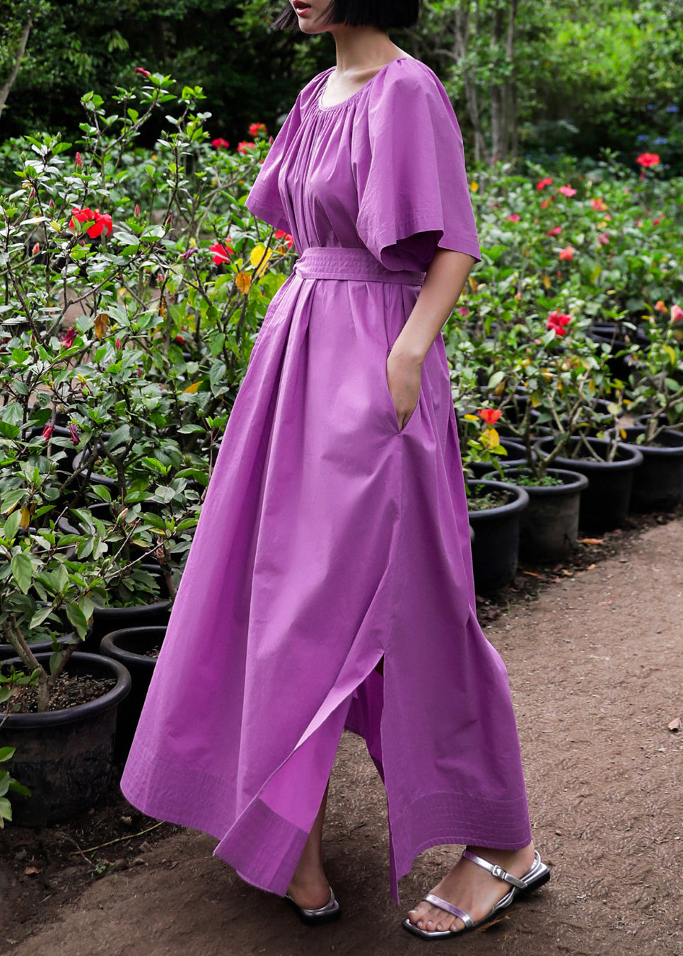 Women's Maxi Dress Loose Fit Side Open Summer Style 4