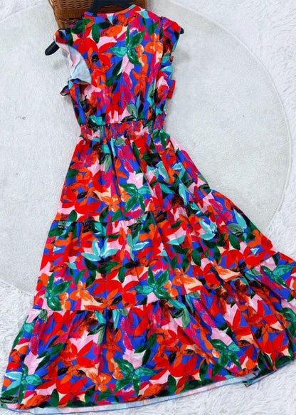 Women's Maxi Dress Multi Ruffled Patchwork Sleeveless 3