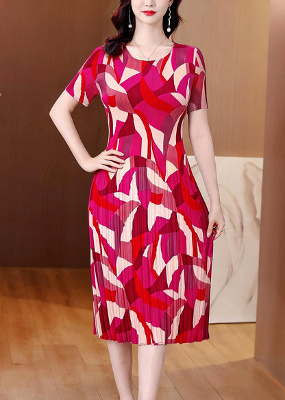 Women's Maxi Dress O-Neck Printed Short Sleeve 1