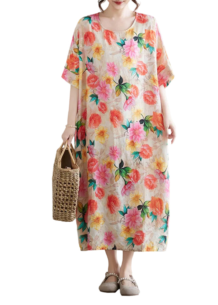 Women's Maxi Dress Patchwork Print Plus Size Summer Style 0
