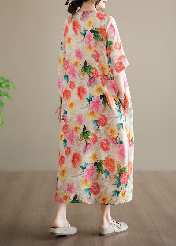 Women's Maxi Dress Patchwork Print Plus Size Summer Style 4
