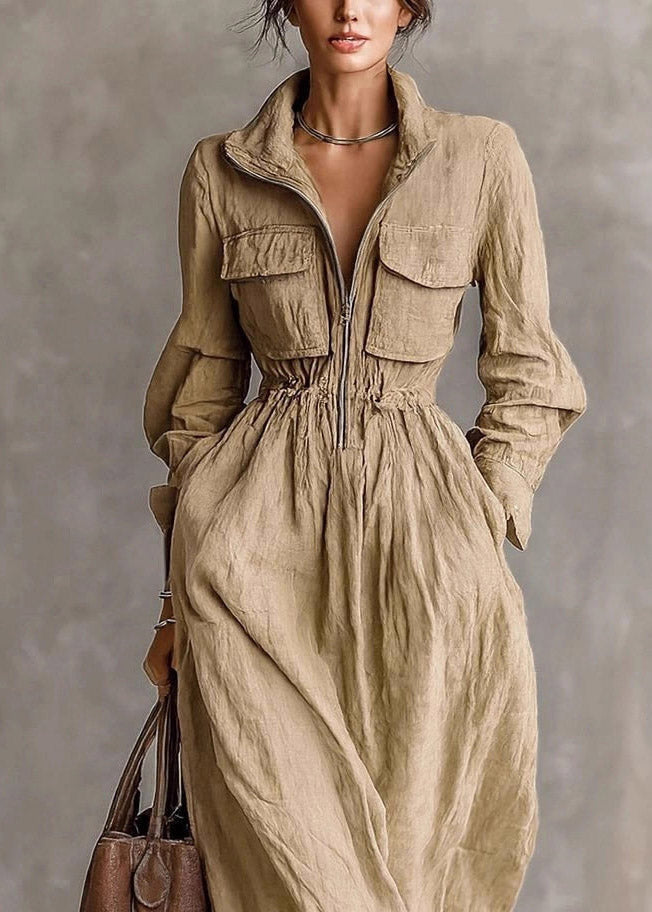 Women's Maxi Dress Peter Pan Collar Long Sleeve 3