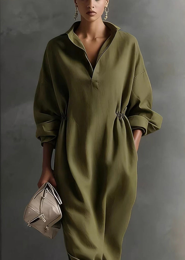 Women's Maxi Dress Peter Pan Collar Loose Fit 1