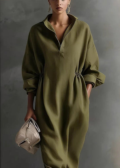 Women's Maxi Dress Peter Pan Collar Loose Fit 1