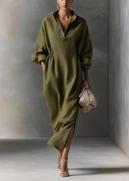 Women's Maxi Dress Peter Pan Collar Loose Fit 2