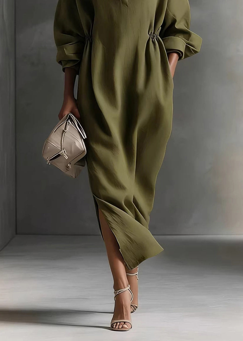 Women's Maxi Dress Peter Pan Collar Loose Fit 3