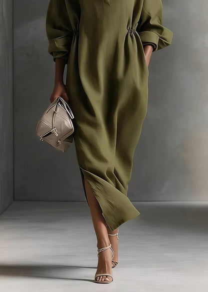 Women's Maxi Dress Peter Pan Collar Loose Fit 3