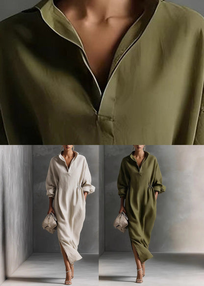 Women's Maxi Dress Peter Pan Collar Loose Fit 4