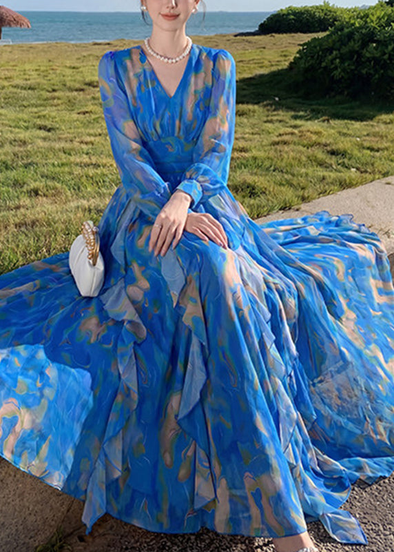 Women's Maxi Dress Ruffled Lantern Sleeve 2
