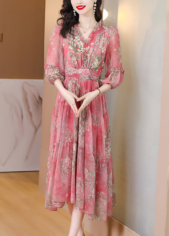 Women's Maxi Dress Ruffled Patchwork Print 1