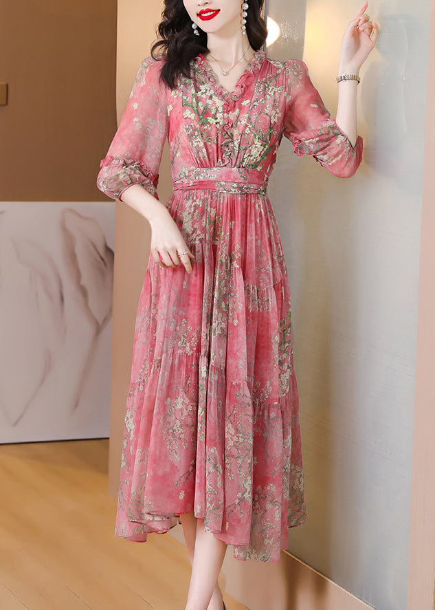 Women's Maxi Dress Ruffled Patchwork Print 2