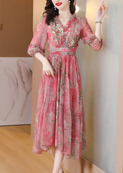 Women's Maxi Dress Ruffled Patchwork Print 2