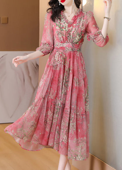 Women's Maxi Dress Ruffled Patchwork Print 3