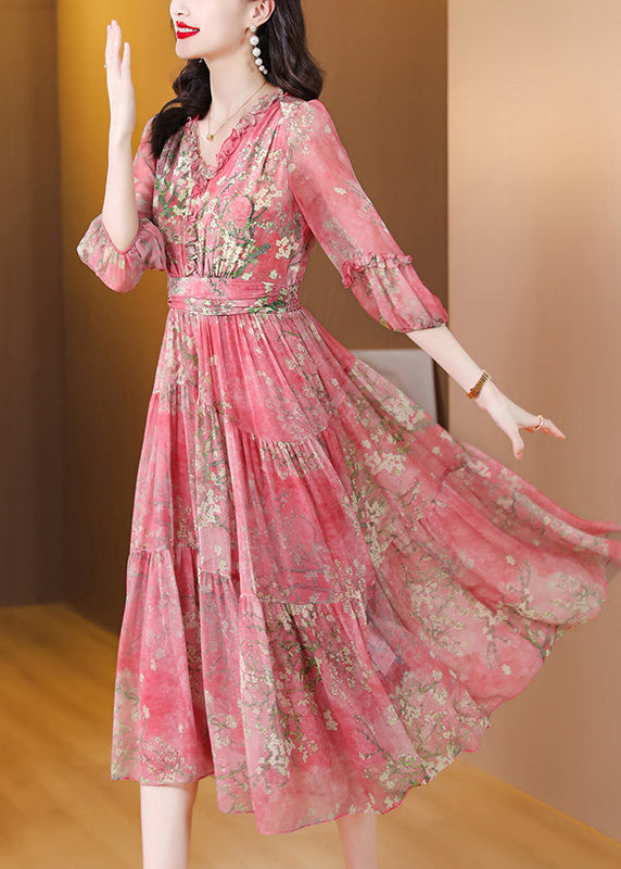Women's Maxi Dress Ruffled Patchwork Print 4