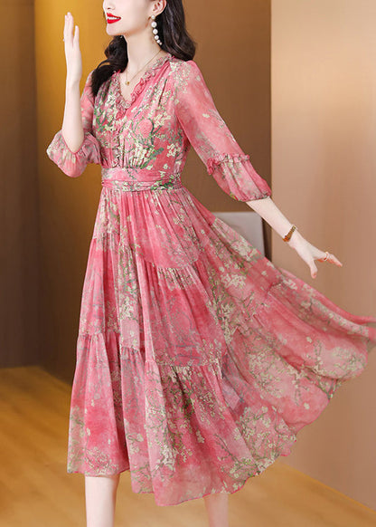 Women's Maxi Dress Ruffled Patchwork Print 4