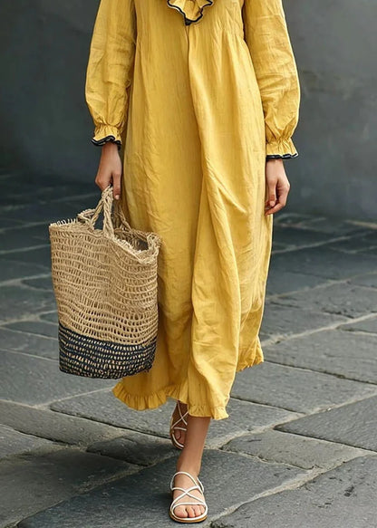 Women's Maxi Dress Ruffled Patchwork Style 3