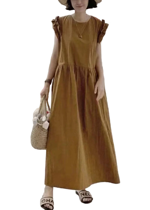 Women's Maxi Dress Scallop Trim Summer Style 0